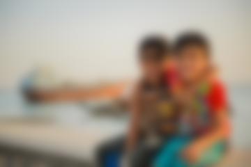 Children in Laft Port, Qeshm Island