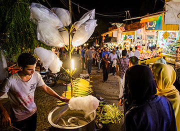 Cotton candy seller at Darband, Tehran